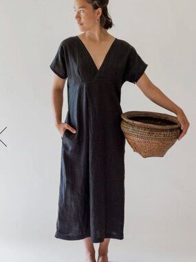 Nomi Designs Nicole Linen Dress in slate